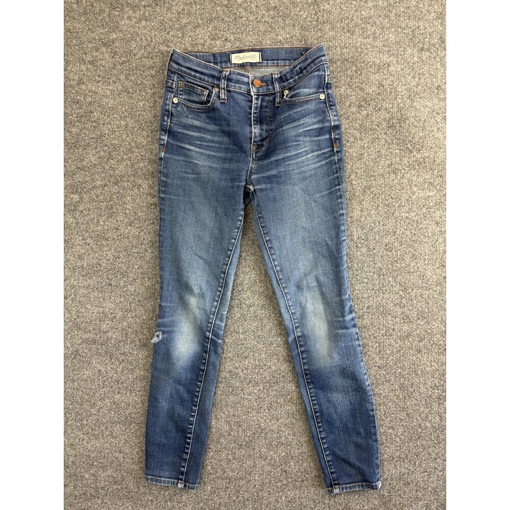 Madewell Jeans Womens 25 Medium Wash‎ High Riser Skinny Stretch Denim Distressed